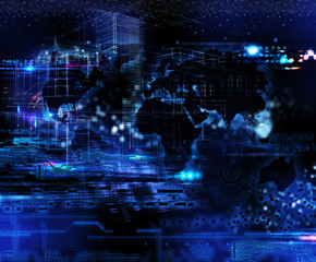 Wall Mural - futuristic technology background