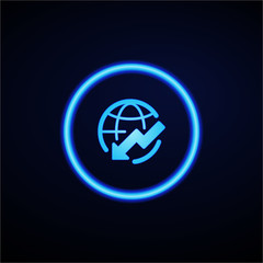 Wall Mural - Glowing App Button - Dark