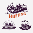 set of rafting templates for labels, emblems, badges or logos, w