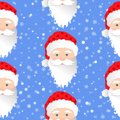 Wall Mural - Seamless vector pattern with Santa Claus.