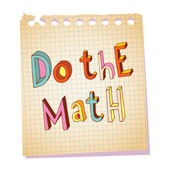 do the math unique lettering decorative text notepad paper message