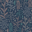 seamless pattern with minimalistic floral ornament