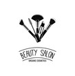 Beauty Salon Badge. Makeup Brushes Logo Vector