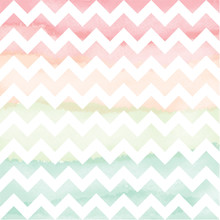 Vector Watercolor Chevron Background. Hand Painted Chevron Seamless Pattern. Zigzag Colorful Background.