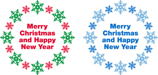 Wall Mural - Merry Christmas & Happy New Year labels