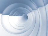 Fototapeta Do przedpokoju - Vortex tunnel interior, light blue toned 3d