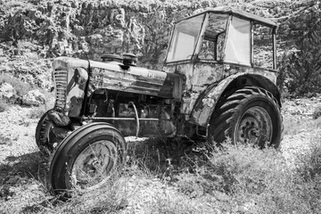 Wall Mural - Old abandoned rusted tractor