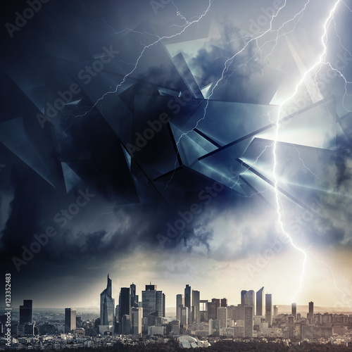 Cuadros en Lienzo Alien invasion concept illustration, strom