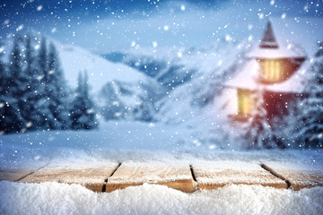 Wall Mural - winter background of free space