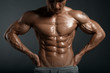 © Restyler - Strong Athletic Man Fitness Model Torso showing six pack abs.