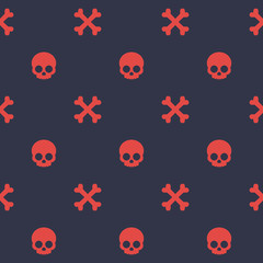 pattern with skull and bones, seamless halloween background