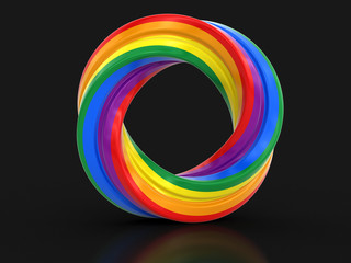 color twisted ring. image with clipping path