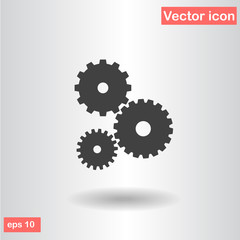 3 gears black set vector illustration