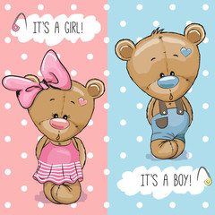 Canvas Print - Teddy Bears boy and girl