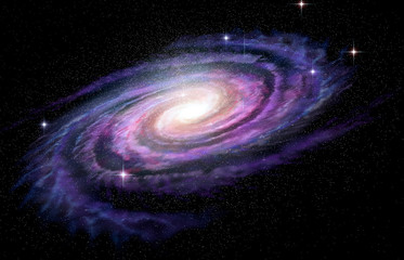 Wall Mural - spiral galaxy in deep spcae, 3d illustration