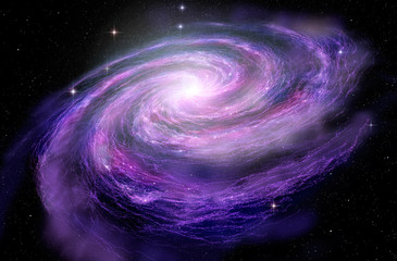 Wall Mural - spiral galaxy in deep spcae, 3d illustration