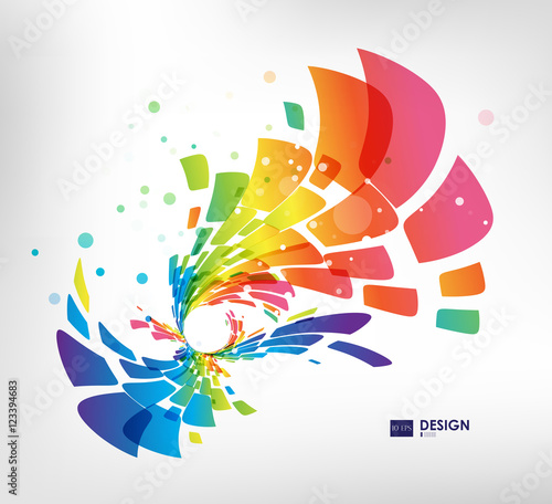 Abstract geometric splash on white background