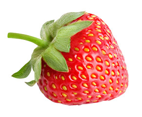 Wall Mural - Strawberry isolated on white background with clipping path