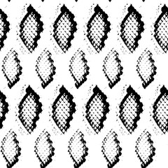 Snake skin texture. Seamless pattern black on white background. Vector