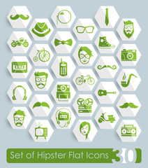 Wall Mural - Set of hipster icons