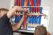 Plumber mounted distributor of central heating. Central Heating Distributor