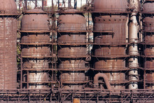 Steel Construction Of The Blast Furnace On The Metallurgical Plant