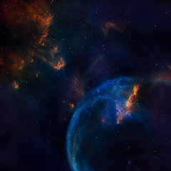 Wall Mural - galaxy illustration, space background with stars, nebula, cosmos clouds