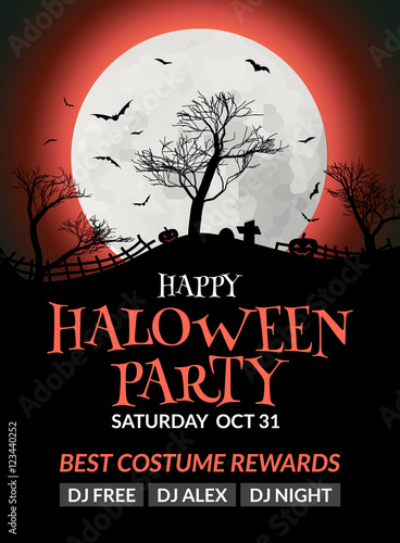 Flyer Or Poster Design Template Invitation Flyer Or Poster Design Template Invitation Layout Wuth Tree Moon And Bat