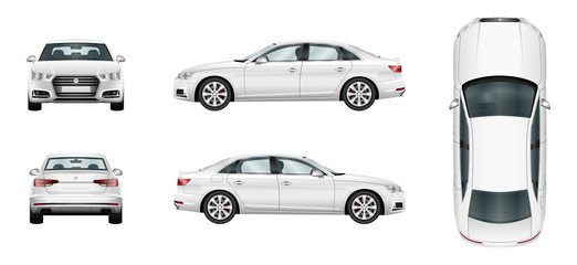 car vector template on white background. business sedan isolated. separate groups and layers.
