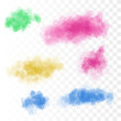 Set of vector colorful clouds for design. Smoke