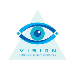 Vision - vector logo template concept illustration. Human eye abstract sign. Design element.