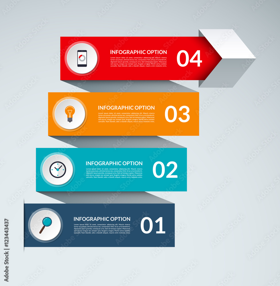 Vector infographic arrow template. Business growth concept banner with ...