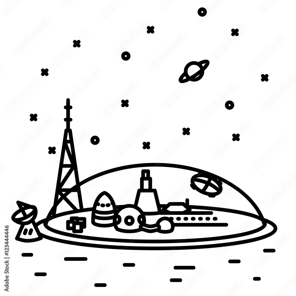 space colonization drawing