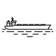 Flat linear dry cargo or bulk carrier ship illustration