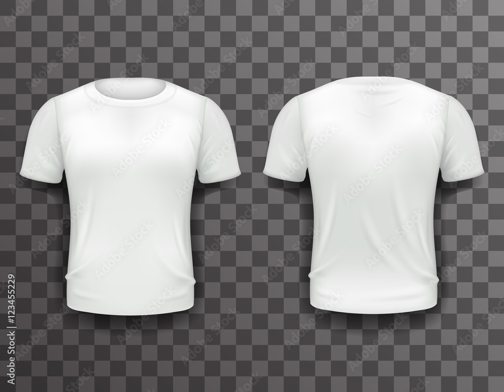 T shirt Template Front Back Realistic 3d Design Icon Transparent Background Isolated Vector illustration Stock Vector Adobe Stock