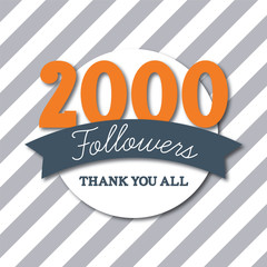 2000 followers social media thank you banner