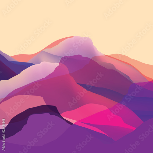 Tapeta ścienna Kolor mountians, fale, streszczenie powierzchni, nowoczesne tło, projekt wektor ilustracja dla Ciebie projektu