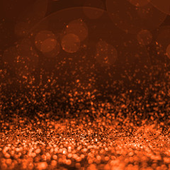 Poster - Abstract orange glitter perspective to blank background,Studio s