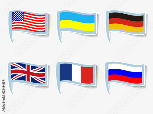 Vector Flags Usa Russia France Germany England Ukraine Stock Vector Adobe Stock