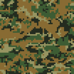 Wall Mural - seamless digital camouflage pattern vector