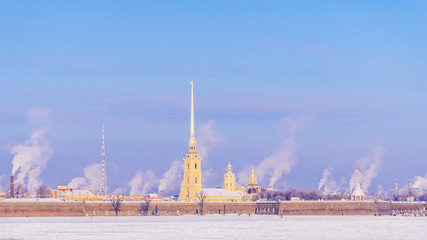 Wall Mural - Peter and Paul Fortress in St. Petersburg. winter view