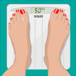 © absent84 - electronic scales and female feet with pedicure
