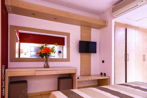 Luxury Modern Hotel Room Interior Details Mirror And Vase
