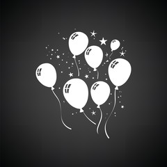 Party balloons and stars icon