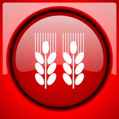 Poster - agricultural red icon plastic glossy button
