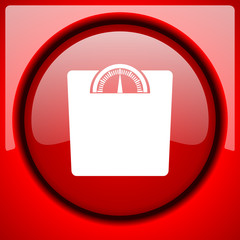 Aufkleber - weight red icon plastic glossy button