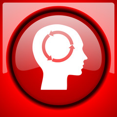 Aufkleber - head red icon plastic glossy button