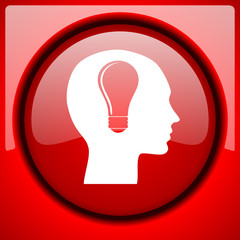Aufkleber - head red icon plastic glossy button