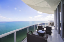 Modern Balcony At Miami Beach.