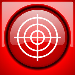 Aufkleber - target red icon plastic glossy button
